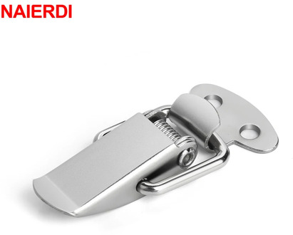 4PC NAIERDI-J105 Cabinet Box Locks Spring Loaded Latch Catch Toggle 27*63 Iron Hasps For Sliding Door Window Furniture Hardware