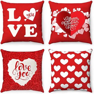 4Pc Valentijnsdag Decoratieve Kussensloop Duurzaam Praktische Gemak Auto Kussensloop Auto Kussenhoes Auto Accessoires