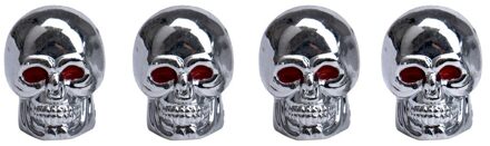 4Pc Ventieldopje Verkoop Rode Ogen Schedel Tyre Bandventieldop Steel Dust Caps Voor Car Bike Truck goed Voor Decorating