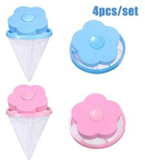 4Pc Wasserij Filter Bag Drijvende Huisdier Lint Haar Catcher Wasmachine Mesh Pouch Mesh Filtering Haar Catcher Remover Wasserij