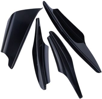 4Pc Zwart Plastic Oppervlak Auto Bumper Lip Wrap Hoek Spoiler Schop Auto Bumper Accessoires Voor Universele Voertuig