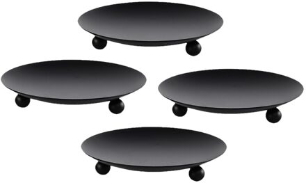 4Pc Zwarte Kandelaar Ambachten Basis Decoratie Smeedijzeren Kandelaars Kandelaars Home Decoratie Mini Kandelaars B 4stk