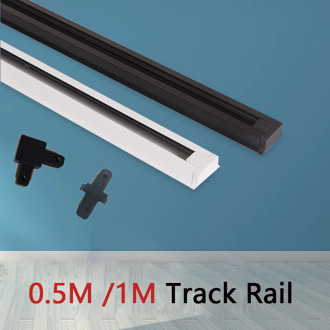 4PCS 0.5M 1M Led Track Rail Light Fitting Aluminum Spot Lights Fixture System 2 Wire Universal Rail Connector Jointer