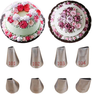 4pcs #101 #102 #103 #104 Rose Petal Shape Icing Piping Nozzles For Decoraing Cakes Cupcake Pastry Tips Banking Pastry Tools