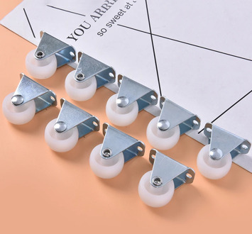 4pcs 10KG Universal Swivel Casters 1" Furniture Wheel Castor White PP Nylon Dual Roller Wheel For Platform Trolley Chair Hot