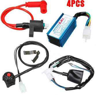4Pcs 110cc 125cc 140cc Bedrading Weefgetouw Coil Cdi Unit Kick Start Dirt Bike Bromfiets Scooter Atv