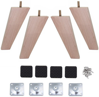 4Pcs 14cm Beech Wood Tapered Replacement Sofa Couch Chair Ottoman Loveseat Table Cabinet Wood Furniture Feet Furniture Wood Legs