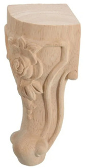 4PCS 15*6cm European solid wood rose carved furniture legs, suitable for TV cabinet, sofa, coffee table, etc.