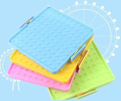 4Pcs 16x16cm Double-Sided Array Nail Geoboards Children Educational Toy Gift Plastic nail board student teaching double-sided