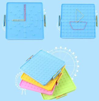 4Pcs 16x16cm Elastic Double-Sided Array Nail Geoboards Children Educational Toy Gift For Children Kids Primary Math Education