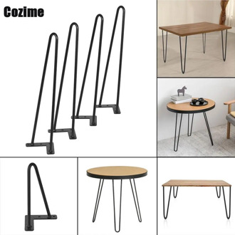 4Pcs 18/22/28 Inch Metal Hairpin Desk Table Legs Angled Design solid iron Support Leg for Furniture hardware Furniture fittings