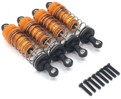4Pcs/1Set Metal Front & Rear Universele Schokdemper Voor Wltoys 124019 144001 Rc Car Upgrade Onderdelen Goud