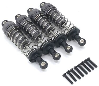 4Pcs/1Set Metal Front & Rear Universele Schokdemper Voor Wltoys 124019 144001 Rc Car Upgrade Onderdelen titanium kleur