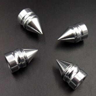 4Pcs 23Mm Zilver Universele Spiked Auto Wiel Ventieldopjes Air Stem Dust Caps Cover Truck Auto Voertuig Motorfiets fiets Accessoire