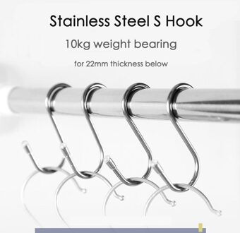 4Pcs 304 Rvs Universal S Vorm Haak Voor Keuken Servies Pot Pan Kleding Opslag Hanger Rekken Sleutelhouder muur