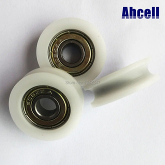 4pcs 30mm U groove Nylon Plastic PA66 Embedded 608 Furniture Room H Slide Door Window 608Z Bearing Pulley Caster Roller Wheel