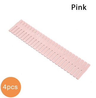 4Pcs 47Cm Verstelbare Plastic Lade Divider Diy Opslag Planken Huishoudelijke Organizer Partitie Boord Thuis Gereedschap 4stk roze