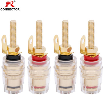 4PCS 4MM Binding Post HIFI Cable Terminals Gold Plated, Red+Black Color Binding Post Amplifier Speaker Connector,R Connector