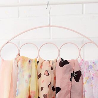 4Pcs 5 Ringen Riem Rack Antislip Hanger Sjaal Tie Houder Ruimtebesparend Closet Organizer (Blauw) zoals getoond 1
