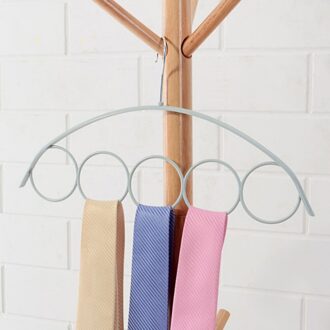 4Pcs 5 Ringen Riem Rack Antislip Hanger Sjaal Tie Houder Ruimtebesparend Closet Organizer (Blauw) zoals getoond