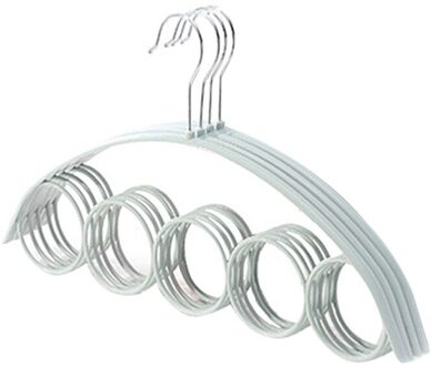 4Pcs 5 Ringen Riem Rack Antislip Hanger Sjaal Tie Houder Ruimtebesparend Closet Organizer (Blauw) zoals getoond