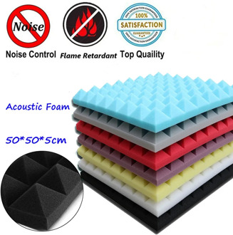 4pcs 500X500X50mm Soundproofing Foam Acoustic Foam Sound Treatment Studio Room Absorption Tiles Polyurethane foam