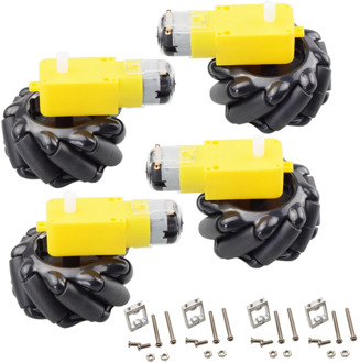 4pcs 60mm Mecanum Omni Wheel+ 4pcs TT Motor+ 4pcs TT Motor Bracket for Arduino DIY Project Raspberry Pi Stem Toy RC Parts