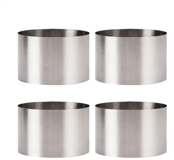 4pcs 6x6x5cm Circular Stainless Steel Mousse Ring Cake Cookie Baking Mold Stainless Steel Biscuit Mould for Baking