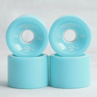 4Pcs 78A Pu Wielen Voor Skateboard, Straat Skateboard Longboard Wielen Roller Voor Straat, Park Ruwe Grond licht blauw