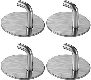 4Pcs 8Pcs Duurzaam Gratis Punch Haak Roestvrij Stalen Haak Badkamer Keuken Deur Haak 4stk