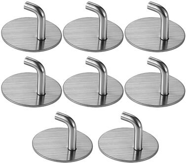 4Pcs 8Pcs Duurzaam Gratis Punch Haak Roestvrij Stalen Haak Badkamer Keuken Deur Haak 8stk