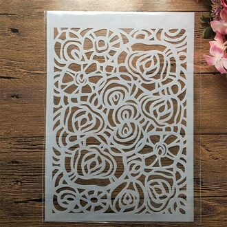 4Pcs A4 29Cm Bloem Snoep Textuur Diy Gelaagdheid Stencils Muur Schilderen Plakboek Kleuring Embossing Album Decoratieve Template