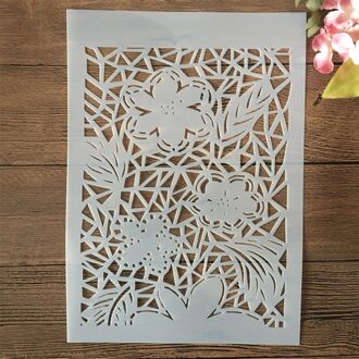 4Pcs A4 29Cm Bloem Snoep Textuur Diy Gelaagdheid Stencils Muur Schilderen Plakboek Kleuring Embossing Album Decoratieve Template