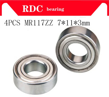 4PCS ABEC-5 MR117ZZ MR117Z MR117 ZZ 7*11*3 mm 7x11x3 mm MiniatureThin Wall High quality Deep Groove Ball Bearing