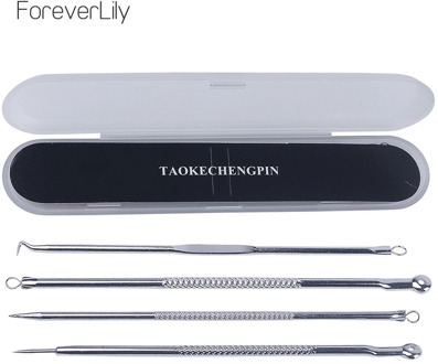 4Pcs Acne Needle Blackhead Remover Pimple Blemish Comedone Acne Extractor Remover Tool Set Pore Cleaner Face Cleansing Tools