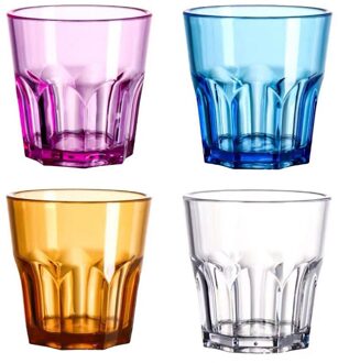 4Pcs Acryl Transparant Onbreekbaar Water Cups Achthoek Cup Drinkbeker Voor Hotel Bar Restaurant Home
