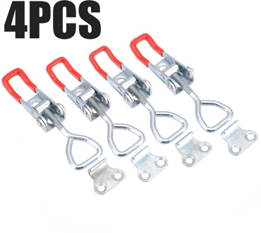 4Pcs Adjustable Cabinet Boxes Lever Handle Clamp Silver Tool For Office Home Shop Toggle Latch Catches Lock Hasps