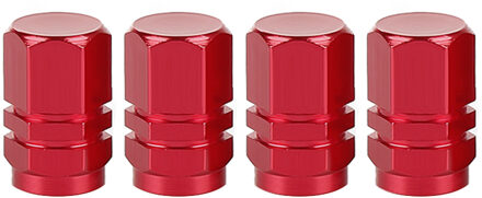 4Pcs Aluminium Car Tire Ventieldopjes Bolt-In Aluminium Theftproof Ventieldopjes Auto Wiel Banden Kleppen tyre Stem Air Caps rood