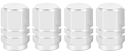 4Pcs Aluminium Car Tire Ventieldopjes Bolt-In Aluminium Theftproof Ventieldopjes Auto Wiel Banden Kleppen tyre Stem Air Caps Siver
