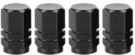 4Pcs Aluminium Car Tire Ventieldopjes Bolt-In Aluminium Theftproof Ventieldopjes Auto Wiel Banden Kleppen tyre Stem Air Caps zwart