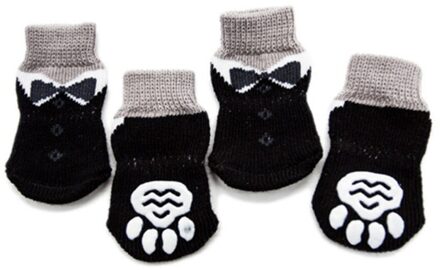 4Pcs Antislip Sokken Voor Honden Puppy Pet Sokken Anti Warme Gebreide Sokken-Size XL