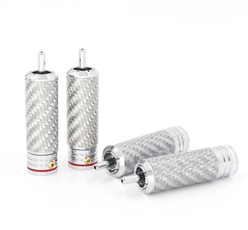 4pcs Audiocrast Carbon fiber HIFI RCA Plug Hi-end Rhodium-plated RCA Connector for Diy RCA Cable