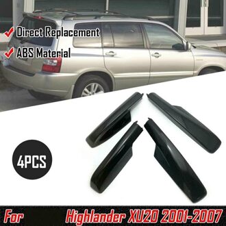 4Pcs Black Imperiaal Cover Einde Rail Shell Voor Toyota Highlander XU20 2001-2007