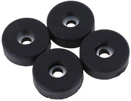 4Pcs Black Universal Tape Rubber Pad Feet Bumper Washer Outer Diameter:30 Mm Holes Diameter:5 Mm Heigh:10mm