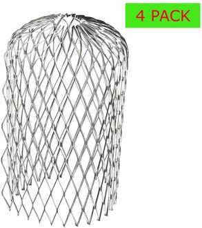4pcs Bladeren Puin Duurzaam Gutter Guard Aluminium Filter Afvoer Anti Roest Uitbreidbaar Downspout Zeef Cover Stop Verstopping 3 Inch