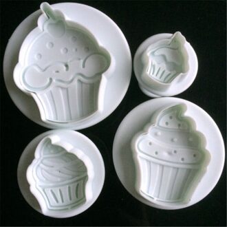 4Pcs Cake/Auto/Ijs Cake Cookie Plunger Cutter Fondant Kauwgom Plakken Cupcake Toppers Mold Biscuit Kerst decorating Tool ijs- room