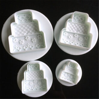 4Pcs Cake/Auto/Ijs Cake Cookie Plunger Cutter Fondant Kauwgom Plakken Cupcake Toppers Mold Biscuit Kerst decorating Tool