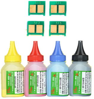 4pcs CE310A - CE313A 310a Color Toner Powder and 4 pcs chip For HP Laserjet Pro CP1025 CP1025NW MFP M175A M275 M275NW CP1026nw