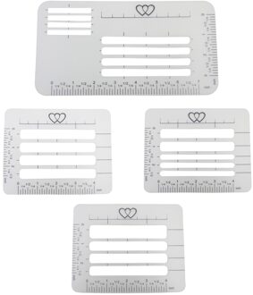 4Pcs Craft Adressering Gids Notebook Multi-Gebruik Brief Envelop Stencil Set Sjablonen Heersers Dagboek Wenskaart Ansichtkaarten