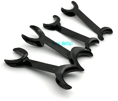4Pcs Dental Double-headed T-Shape Intraoral Cheek Lip Retractor Opener Black